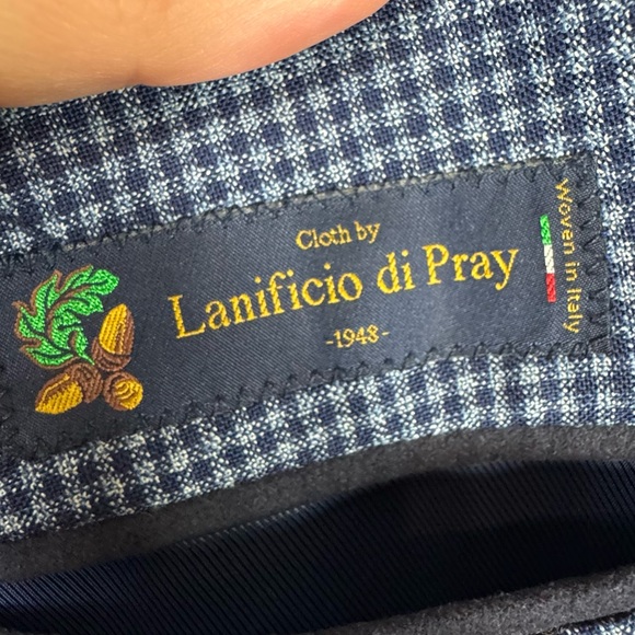 Gutteridge Italy Blue Plaid Blazer Wool Size 50 - Picture 9 of 10